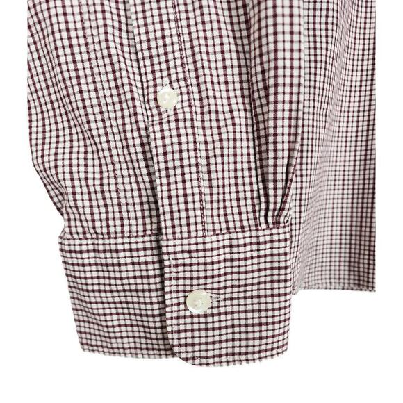 The Men's Store Classic-Fit Stretch Cotton Button-Down Burgundy Check XXL NWT - Picture 4 of 4